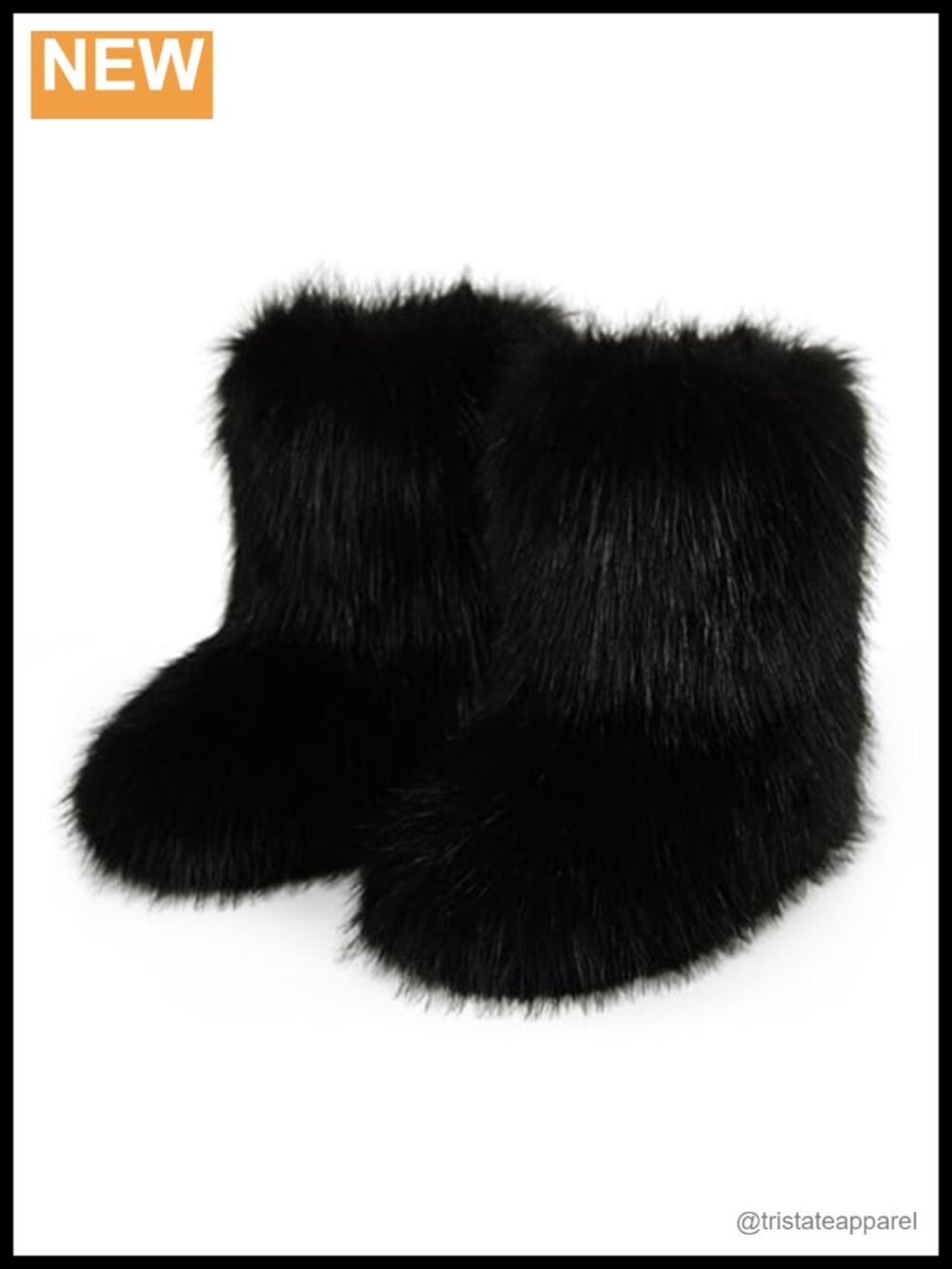 Faux Fur Mid-Calf Snow Boots Women Winter Fluffy Furry Anti-Slip Warm Lining